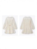 2026 Spring New French Dredging Temperament Into The Shoulder Lantern Sleeve Belt Form Fluffy Dress Dress Dress Woman