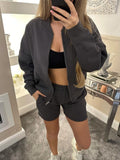 Dili Sports Long-Sleeved Coat Shorts Two-Piece Women's Suit 2025 Autumn And Winter