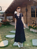 Pure Wind Twisting Broken Flower Dress Dress 2026 Summer Temperament Hottie Wearing Waist Lace Splicing Long Dress