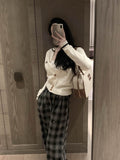 2025 Early Autumn New Three-Dimensional Logo Embroidery Knitted Cardigan Women's Loose Sweater Coat High-End Feel Top