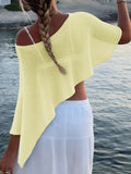 Dili Leisure Vacation Half-Permeable Shawl Shirt Knitted Women's Clothing 2026 Summer
