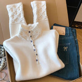 Direct Shop Recommended ~ Maillard Sweet Style Design High-Necked Long-Sleeved Knitted Sweater Autumn And Winter Half-High Collar Top