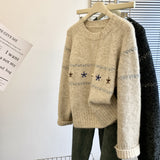 Special Counter Withdraws Big-Name Shear Women's Flower Embroidery Jacket Sweater Women's Autumn And Winter Lazy Wind Loose Knitting Top