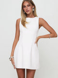 2025 New Temperament Sleeveless Artificial Wrap-Up Dressing Tight Fashion Sexy Solid Color Dress
