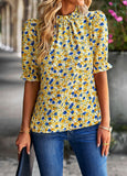 Dili Women's Clothing Shredded Flower Shirt Women 2026 Spring And Summer Vacation Short-Sleeved Top Petal Sleeve Design