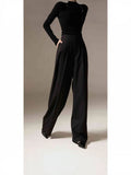 Trousers Trousers Trousers Grinding Bottom Without Ironing Temperament Up High Waist Broad Leg Pants Length Trousers Women