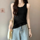I-Word Sling Vest Women With Summer Collar Collar Tight Suit Bottom To Wear Bare Sleeves