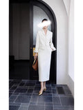 Fashion White Suit Suit Female New Light Luxury High-End Temperament Short Top Dress