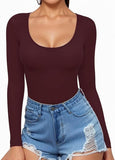 2025 Women's Low Round Collar Long Sleeve Sextender T-Shirt T-Shirt