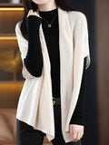 Autumn 2025 New Bat Sleeve Shawl Women Loose Knit Wool Coat Ocean Tucked Open Shirt Outside The Cloak