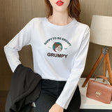 Pure Cotton Long-Sleeved T-Shirt Women 2025 New Spring And Autumn Loose Cover Inside The Bottom Shirt On The Shoulders Thin Clothes