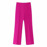 Explosion Commuting Style Solid Color Simple Hanging Design Straight Trousers Plain Trousers Trousers Women
