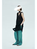 Summer Relaxation Feeling Wears A Long Vest Cashew Three-Dimensional Lace 3 Meters Side Side Open Fork Top