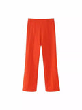 Explosion Commuting Style Solid Color Simple Hanging Design Straight Trousers Plain Trousers Trousers Women