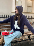 Hooded Soft-Groom Sleeve Long Sleeve Thicken Sweater Women's Coat 2026 Autumn And Winter Loose Design Knitting Top