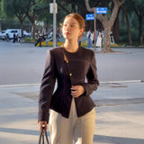 2026 Spring New Comfortable Soft Skin Flat Fake Two Lace Splicing Collar Irregular Kinks Loose Shirt