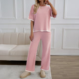 Dili Fashion Women's Clothing 2025 Autumn And Winter Temperament Casual Trousers Short-Sleeved Knitted Suit Woman