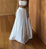 Spring And Summer 2025 New Solid Color Temperament Elegant Breast-Shade Sling Vest Half-Body Skirt