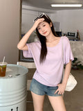Pure Desire Unique High-End Chic Short-Sleeved T-Shirt 2026 Summer New Super Fire Age Loose Thin Top