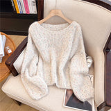 Special Counter Withdraws The Big-Name Shearing Women's Color Sweater Women's Autumn And Winter New Loose Soft Glutinous Temperament Top