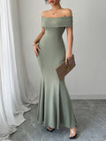 Dili Elegant Temperament Ass Shoulder Dress Women's Dress 2025 Spring And Summer