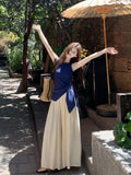 Summer Dress With A Complete Set Of Fashion Net Red Fried Street Small Man Salt System Wearing A Vest Top Broad Leg Pants Two Sets