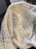 French Oceanic Heavy Industry Limei Round-Neck Sweater Women's New Small Cotical Loose Thin Knitted T-Shirts In Autumn And Winter