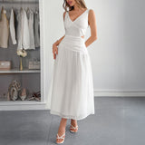 Dili Temperament Elegant Windy Deep V-Low Dress Dress Women's Dress 2025 Spring And Summer