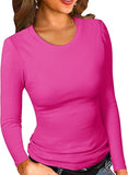 2025 New Women's Modale Ro-Necked T-Shirt Basic Solid Long Sleeve