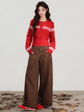 Fair Island Christmas Red Wearing A Knitted Cardigan Set Of Women's Autumn And Winter In The Vest Slings Two Sets