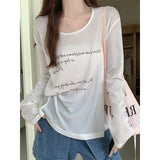 Loose Meat Languine Lazy Cool Blouse Neck Collar Air-Conditioning Hood Long Sleeves Micro-Permeable T-Shirt Girl Summer