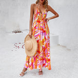 Dili Dress 2025 Spring And Summer Leisure Holiday Print Sling With Broken Flowers Dress