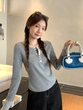 Striped Half-Neck Design Long-Sleeved T-Shirt Women 2026 Autumn New Repair Bottom Shirt Top