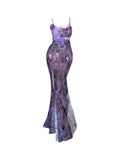 Nanli Xiang Man Wild-Dwelling Butterfly Light Wind Purple Dress Women Summer Bag Butts Sling Skirt Lace Dress