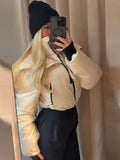 Winter Thicker New Warm Fashion Temperament Can Be Split Hooded Ski Suit Jumpsuit