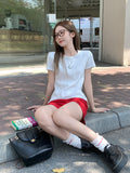 Round Neck Flower Gray Short-Sleeved Women Summer New Jahua Texture T-Shirt Niche Unique Letter Embroidery On The Shoulder Coat