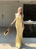 Style Of The Royal Sister Swing With Dress Women Summer Sexy French Seaside Vacation Fishtail Ass Long Dress