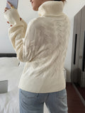 Dili Casual Solid Color Wool Woven Long-Sleeved Sweater Women's Clothing 2025 Autumn And Winter