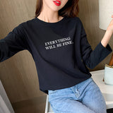 Pure Cotton Long-Sleeved T-Shirt Women 2025 New Spring And Autumn Loose Cover Inside The Bottom Shirt On The Shoulders Thin Clothes
