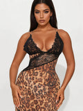 Summer New Sexy Body Sling Lace Perspective Chest Pocketed Hip Dress