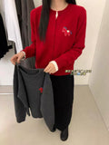Station 2025 Autumn And Winter New Round-Neck Embroidered Pony Double Door Flax Soft Knitted Cardigans Women's Tide