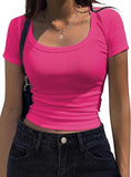 2025 New Thread Pit Strips Long-Sleeved Square T-Shirt Women's T-Shirt