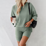 Dili Women's Clothing 2025 Spring And Summer Temperament Elegant Fashion Casual Long-Sleeved Short-Sleeved Trousers Set