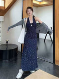 French Temperament Hanging Neck Crumb Dress Dress Women Summer Seaside Beautiful Lace To Receive Waist A Skirt Dress