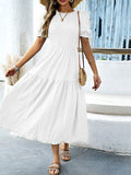 Dili Casual Holiday Windy Leaves Sleeves Waisted Women's Dress Women's Dress 2025 Spring And Summer