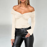 Dili Y2K Sexy Wind Solid Long-Sleeved T-Shirt Women's Top 2025 Autumn And Winter