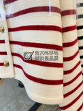 Ocean Design Sense Classic Striped Cardigan Small Fragrant Outside Wearing A Short Knitted Jacket 2025 Early Autumn New