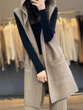 Mid-Long Vest Coat Women's Spring And Autumn Winter 2025 New Foreign Wear Fashion European Hooded Vest Vest