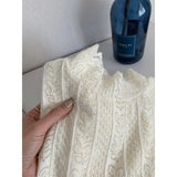 White Wisps Lace Bottom Shirt Women's Autumn And Winter Design Sense Half-High Collar Body Inside The Long-Sleeved T-Shirt Top