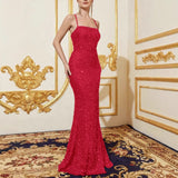 New Women's High-Waisted Sexy Glide Open Forked Bridesmaid Dress With Evening Dress